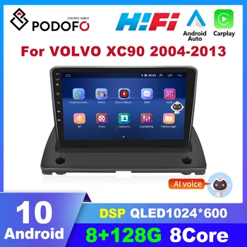 Podofo 2 Din Android Auto Multimidia Video Prehrávač Pre VOLVO XC90 2004-2013 Carplay Rádiovej Navigácie GPS Stereo Autoradio DSP